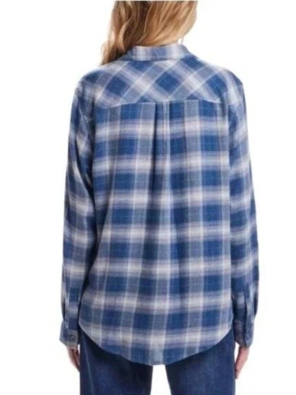 NWT Weatherproof Vintage Women's XL Blue Plaid Flannel Button-Up Shirt C0720 - Picture 2 of 12